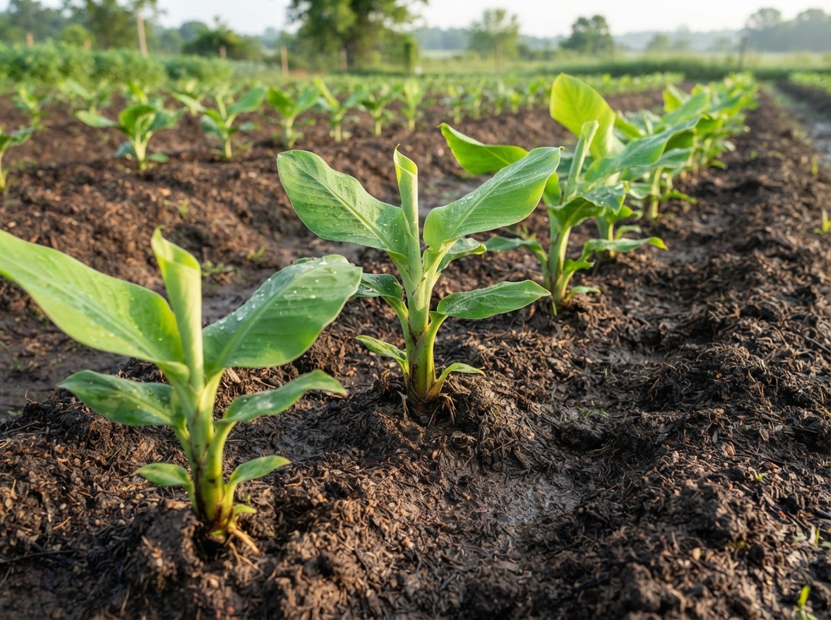 Land preparation & first suckers planted